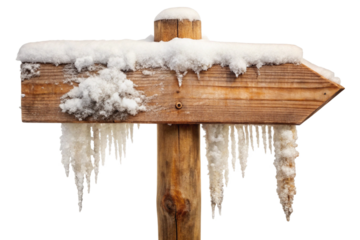 snow covered wooden fence