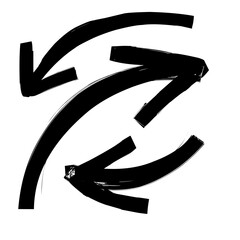 vector arrow hand drawn black and white