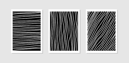 Set print art wall decor line, black and white © Alghaizan