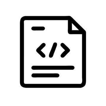 Source code icon in modern design for programming resources, isolated on white background

