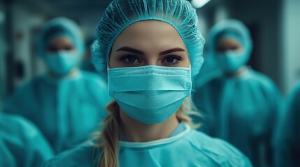 group of doctors,face masks running corona virus concept.stock image