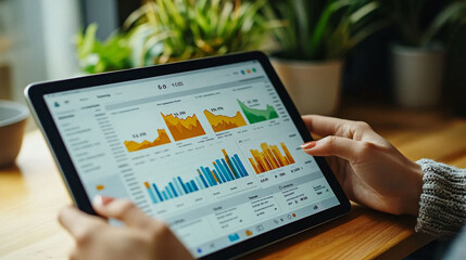 Interactive financial charts on a tablet
