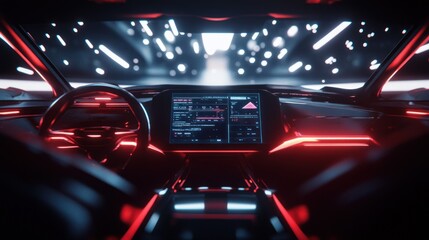 Futuristic dashboard with glowing digital elements