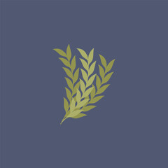 leaf plant in flat vector design.