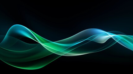 Naklejka premium Abstract Background with Soft Green and Blue Wavy Lines, Harmonious Blend of Colors Creating Tranquil Atmosphere for Graphics, Posters, Web Pages, and Print Media