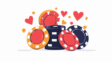 Obraz premium Illustration of gambling chips. Casino concept. Poker.