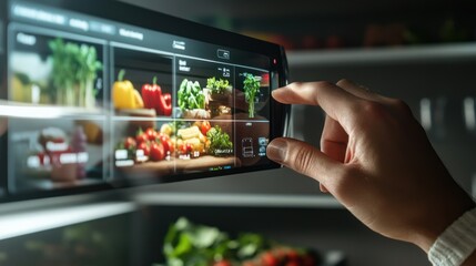 Touchscreen technology in a modern vegetable pantry