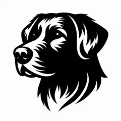 Fototapeta premium Dog Silhouette Vector Image Black and White 