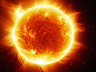 a solar flare, a hot prominence bursting into space.