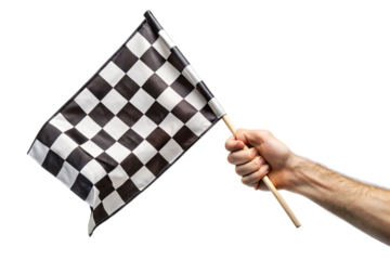 checkered flag isolated on white
