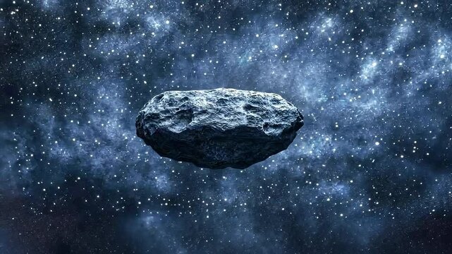 Majestic asteroid floating star-studded space