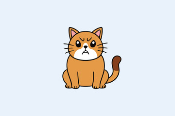Fototapeta premium a chubby cat with a grumpy expression