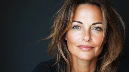 A woman with expressive eyes captures an introspective pose in a portrait, reflecting depth of character and beauty, framed perfectly in soft lighting.