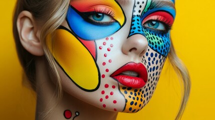 A colorful and vibrant makeup style inspired by the Pop Art movement. This look often features cartoonish designs, bold lines, and bright colors,
