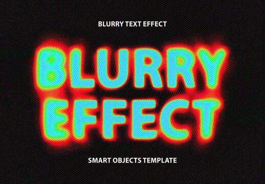 Colorful Radial Blur Text Effect Mockup