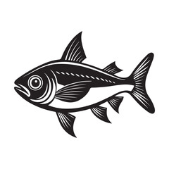 Hilsa Fish vector illustration, Hilsa silhouette