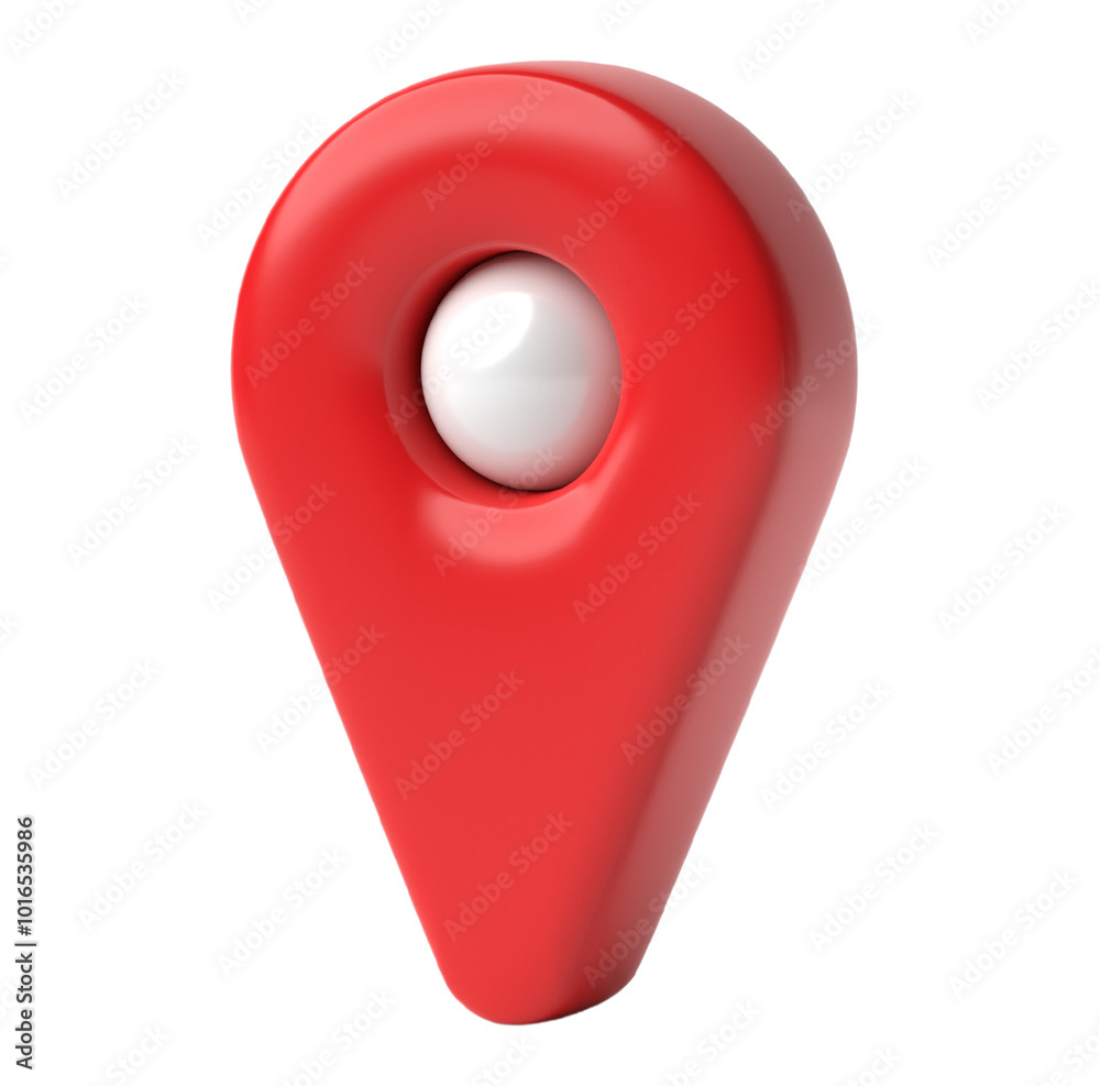 Aufkleber map pointer pin isolated on transparent background. 3d render.