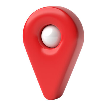 Map pointer pin isolated on transparent background. 3D render.
