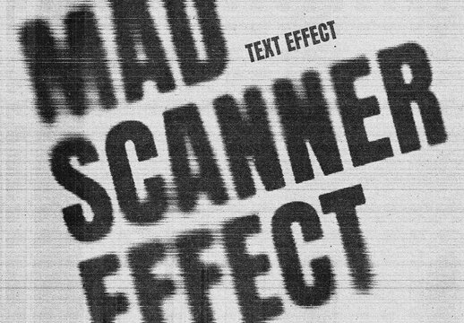 Mad Scanner Text Effect Mockup