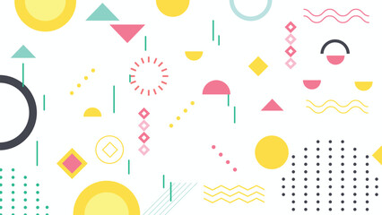 Flat design of abstract geometric shapes background for presentation design