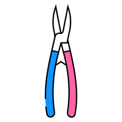 chain nose pliers line icon vector. chain nose pliers sign. isolated symbol illustration