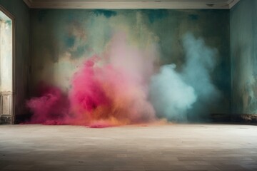 Empty room smoke architecture creativity.