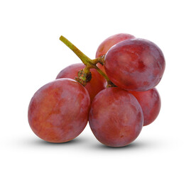 red grapes on white background.