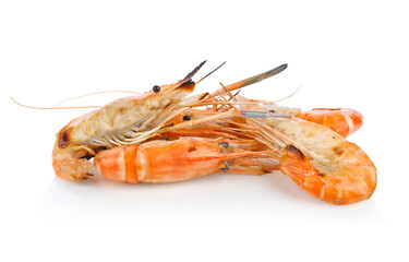 grill shrimp isolated on white background