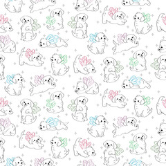 cute dog texture print design white background