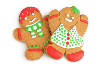 christmas gingerbread cookie isolated on white background