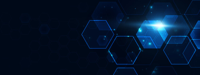 Business Digital cyber connective technology concept, polygon circuit computer tech art abstract...