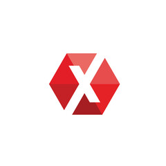 Hexagon Letter X Logo design vector template