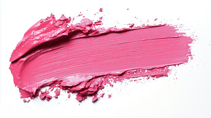 Fototapeta premium Lipstick swatch, A lipstick smear smudge swatch isolated on a white background.