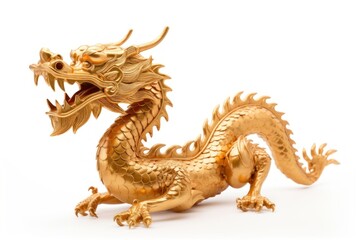 Golden dragon dinosaur animal chinese new year.