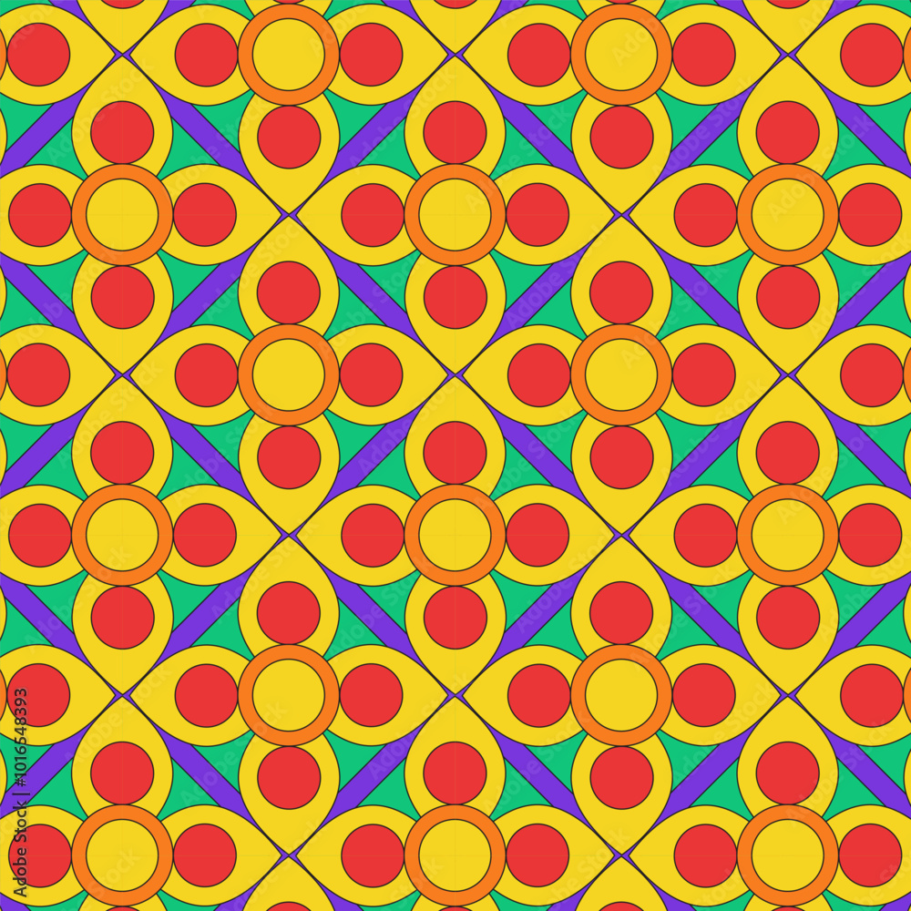 Canvas Prints colorful flower seamless pattern.flowers repeat pattern isolated on purple background.vector graphic