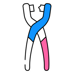 eyelet pliers line icon vector. eyelet pliers sign. isolated symbol illustration