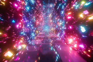 Tunnel of Colorful Lights 