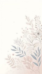floral minimalistic illustration pastel colors,greeting card, invitation,generative ai