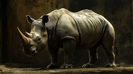 Naklejka premium Rhinoceros The Large mammal