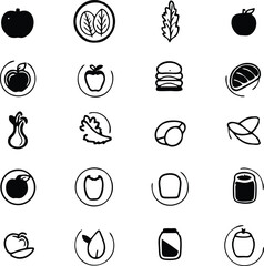 Set Of nutrition icon vector illustration logo concept design