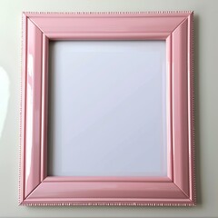 Fototapeta premium Pink Picture Frame Mat isolated on white 
