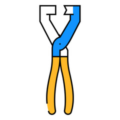 hose clamp pliers line icon vector. hose clamp pliers sign. isolated symbol illustration