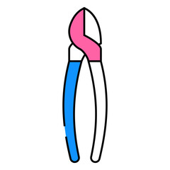 diagonal pliers line icon vector. diagonal pliers sign. isolated symbol illustration
