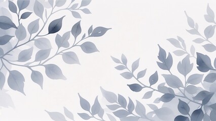 Delicate grey leaves on a white background.