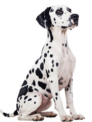 dalmatian dog sitting isolated on transparent background