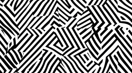 Bold high-contrast geometric pattern in black and white, seamless and tilable