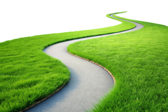 Grass curve road png