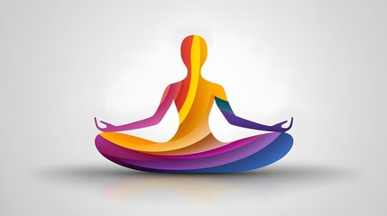 Fitness logo showing a yoga pose inside a circular shape