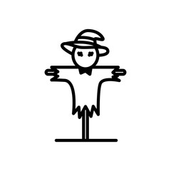 scarecrow icon vector in line style