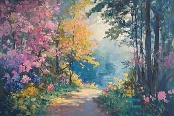 Abstract oil painting illustration background created with Generative AI